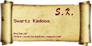 Svartz Kadosa névjegykártya